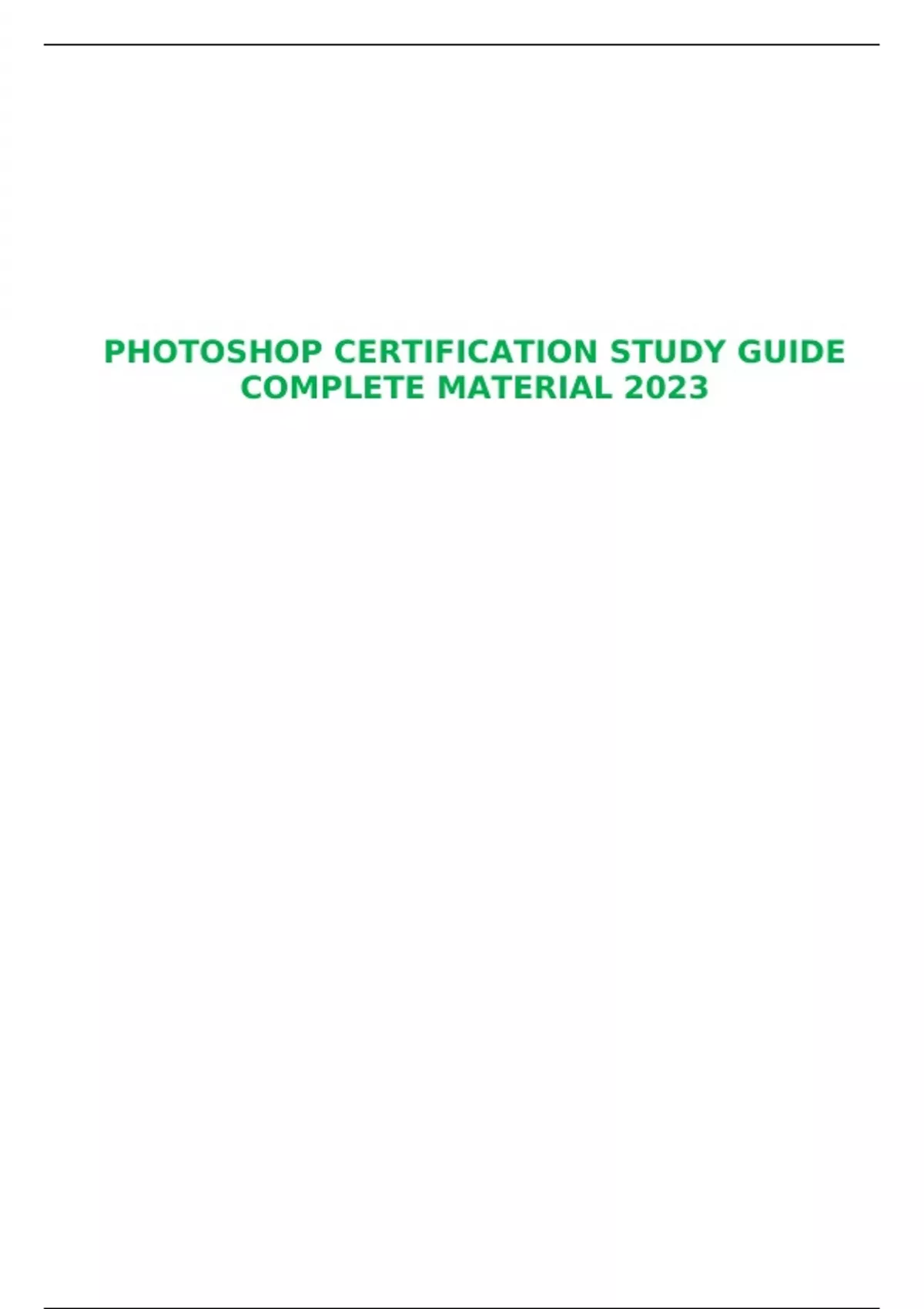 photoshop certification study guide