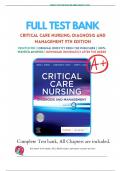 Test Bank for Critical Care Nursing: Diagnosis and Management 9th Edition by Urden: ISBN-10 0323642950 ISBN-13 978-0323642958, A+ guide