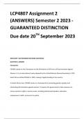 LCP4807 Assignment 2 (ANSWERS) Semester 2 2024 - GUARANTEED DISTINCTION Due date 20TH September 2023