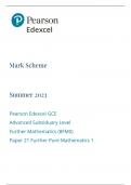 Pearson Edexcel GCE Advanced Subsiduary Level Further Mathematics (8FM0) Paper 28  Decision Mathematics 2--SUMMER 2023 MARK SCHEME