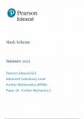 Pearson Edexcel GCE Advanced Subsiduary Level Further Mathematics (8FM0) Paper 26 Further Mechanics 2