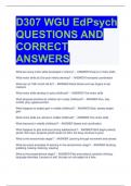 bundle for D307 Test QUESTIONS AND VERIFIED ANSWERS LATEST UPDATE 2023