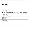 Aqa English Language and Literature A level 7707/2 Mark Scheme June2023