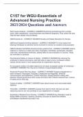 C157 for WGU-Essentials of  Advanced Nursing  Practice  23/2024 Questions and Answers