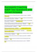 Successful Coaching ASEP Test Questions with Correct Answers 