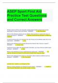 ASEP Sport First Aid Practice Test Questions and Correct Answers 