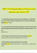 WGU C165 Integrated Physical Sciences Exam Questions and Answers 2023