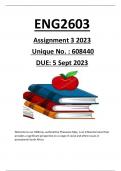 ENG2603 ASSIGNMENT 3 2023 ESSAY