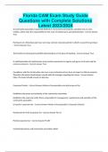Florida CAM Exam Study Guide Questions with Complete Solutions Latest 2023/2024