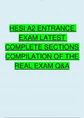 HESI A2 ENTRANCE EXAM LATEST COMPLETE SECTIONS COMPILATION OF THE REAL EXAM QUESTIONS AND ANSWERS GRADED A+