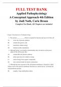 Test Bank for Applied Pathophysiology A Conceptual Approach 4th Edition By Judi Nath-Carie Braun