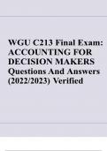 C213 Accounting For Decision Makers PreAssessment Test Questions & Answers (2022-2023) Verified