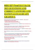 NSG 527 FinalTEST BANK 2023 QUESTIONS AND CORRECT ANSWERS AND RATIONALES|ALREADY GRADED A|