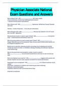 Physician Associate National Exam Questions and Answers