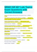 NR603 NR 667 Leik Topics Exam Questions with Correct Answers 