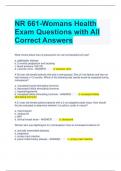 NR 661-Womans Health Exam Questions with All Correct Answers 