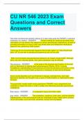CU NR 546 2023 Exam Questions and Correct Answers 