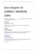 Econ Chapter 14 CORRECT ANSWERS  100%