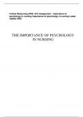 Critical Reasoning (PHIL 347) Assignment - importance of  psychology in nursing importance of psychology in nursing Latest  Update 2023