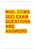 NHA- CCMA 2023 EXAM QUESTIONS AND ANSWERS (2023) (VERIFIED ANSWERS BY EXPERT