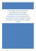 Test Bank for Accounting Information Systems, Understanding Business Processes, 4th Edition Brett Considine, Alison Parkes, Karin Olesen, Yvette Blount, Derek Speer