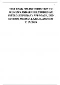 TEST BANK FOR INTRODUCTION TO WOMEN’S AND GENDER STUDIES AN INTERDISCIPLINARY APPROACH, 2ND EDITION, MELISSA J. GILLIS, ANDREW T. JACOBS