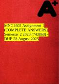 MNG2602 Assignment 1 (COMPLETE ANSWERS) Semester 2 2023 (743868) - DUE 28 August 2023