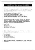 ACLS Post Test Answer Key 2023