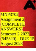 MNP3702 Assignment 2 (COMPLETE ANSWERS) Semester 2 2023 (545320) - DUE 15 August 2023