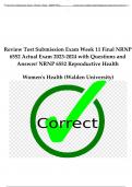 Review Test Submission Exam Week 11 Final NRNP 6552 Actual Exam 2023-2024 with Questions and  Answer/ NRNP 6552 Reproductive Health Women's Health (Walden University)