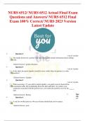 NURS 6512/ NURS 6512 Actual Final Exam  Questions and Answers/ NURS 6512 Final Exam 100% Correct/ NURS 2023 Version  Latest Update