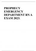 PROPHECY  EMERGENCY  DEPARTMENT RN A  EXAM 2023.