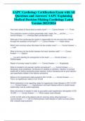 AAPC Cardiology Certification Exam with All  Questions and Answers/ AAPC Explaining  Medical Decision-Making Cardiology Latest  Version 2023/2024