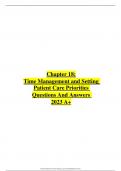 Chapter 18: Time Management and Setting Patient Care Priorities Questions And Answers  2023 A+