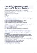 COKO Exam Prep Questions And Answers With Complete Solutions 