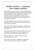 CESSWI- Sections 1 + 2 Questions With Complete Solutions