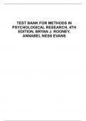 TEST BANK FOR METHODS IN PSYCHOLOGICAL RESEARCH, 4TH EDITION, BRYAN J. ROONEY, ANNABEL NESS EVANS