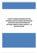 Lehne's Pharmacotherapeutics for Advanced Practice Nurses and Physician 2nd Edition by Laura D. Rosenthal Test Bank| COMPLETE GUIDE CHAPTER 1 –92| Test Bank 100% Veriﬁed Answers
