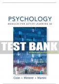 Test Bank For Psychology: Modules for Active Learning - 14th - 2018 All Chapters - 9781305964112