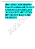 HESI Extra Credit Module 9  Exam (Questions with Answers)  Complete Study Guide Latest  2023-2024 UPDATED EXAM RATED 100% PASS HIGH GRADED!!!!