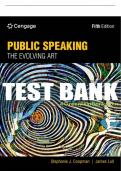 Test Bank For Public Speaking: The Evolving Art - 5th - 2024 All Chapters - 9780357656754