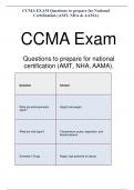 CCMA EXAM Questions to prepare for National Certification (AMT, NHA & AAMA)