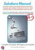 Solutions Manual For Modern Robotics: Mechanics, Planning, and Control 1st Edition By  Kevin M. Lynch (Author), Frank C. Park 9781107156302 Complete Guide .