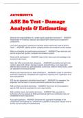 AUTOMOTIVE ASE B6 Test - Damage  Analysis & Estimating