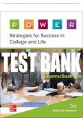 Test Bank For P.O.W.E.R. Learning: Strategies for Success in College and Life, 9th Edition All Chapters - 9781264201365