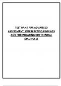 Test Bank for Advanced Assessment; Interpreting Findings and Formulating Differential Diagnoses, 4th Edition, Mary Jo Goolsby, Laurie GrubbsTest Bank for Advanced Assessment; Interpreting Findings and Formulating Differential Diagnoses, 4th Edition, Mary 