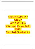 NRNP 6675-15 / NRNP 6675 Week 6 Midterm Exam 2023 100% Verified Graded A+ Revised 