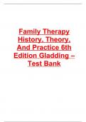 Family Therapy History, Theory, And Practice 6th Edition Gladding – Test Bank 