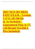 2023 NGN RN HESI EXIT EXAM - Version 1 (V1) All 160 Qs & As Included - Guaranteed Pass A+!!! (All Brand New Q&A Pics Included)