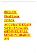 BIOS 251 Final Exam 2023-24 ACCURATE EXAM WITH ANSWERS (SUMMER-FALL SESSION GRADED A+)